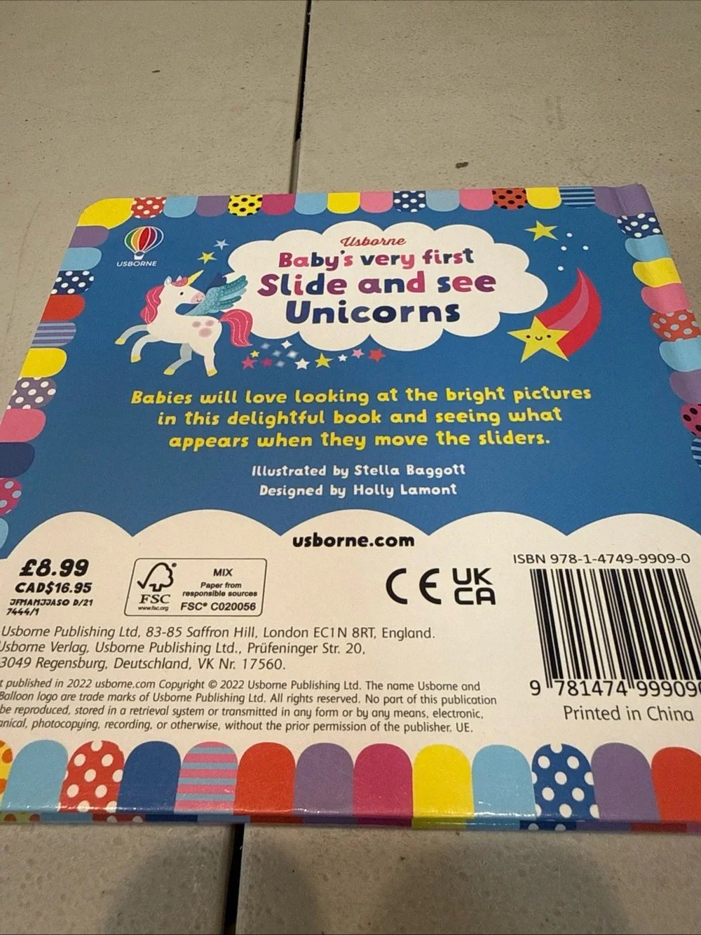 Usborne Baby’s Very First Slide and See: Unicorns – Board Book (Interactive)